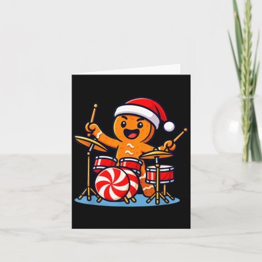 Gingerbread Man Playing Drums  カード (正面)