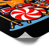 Gingerbread Man Playing Drums  ポスター (角)