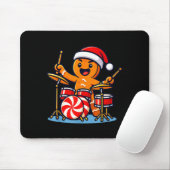 Gingerbread Man Playing Drums マウスパッド (マウス)