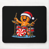 Gingerbread Man Playing Drums  マウスパッド (正面)