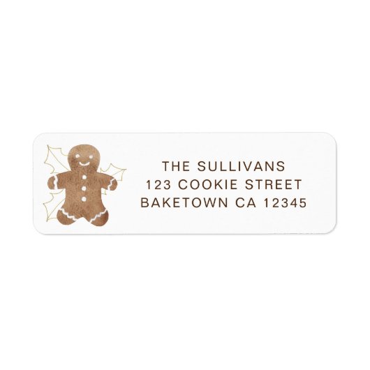 Gingerbread Man Return Address ラベル (正面)