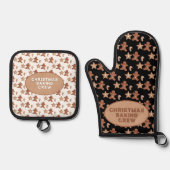 Gingerbread Man, Star & Candy Cane Cookie Pattern 鍋つかみ&鍋敷きセット (正面)