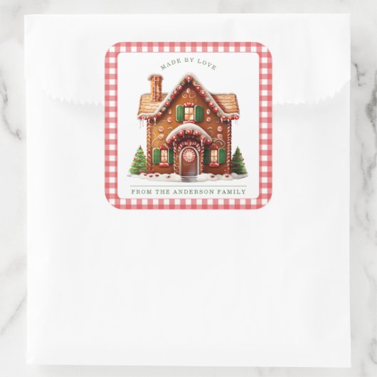 Gingerbread Man Sticker スクエアシール (バッグ)