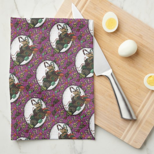 Gingerbread Man- Sugar Plum キッチンタオル (四つ折り)