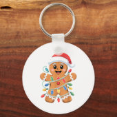Gingerbread Man Tangled Christmas Lights キーホルダー (正面)
