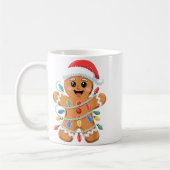 Gingerbread Man Tangled Christmas Lights  コーヒーマグカップ (左)