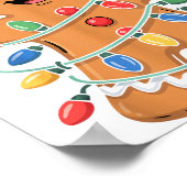 Gingerbread Man Tangled Christmas Lights ポスター (角)