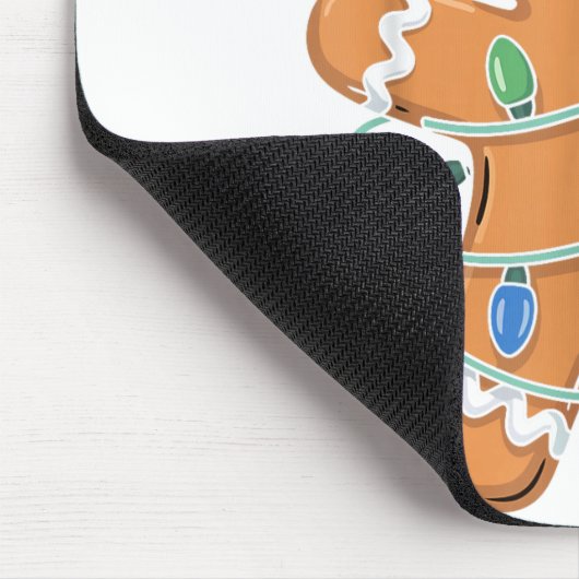 Gingerbread Man Tangled Christmas Lights  マウスパッド (コーナー)
