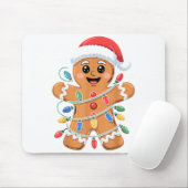 Gingerbread Man Tangled Christmas Lights  マウスパッド (マウス)