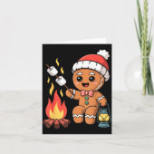 Gingerbread Marshmallow Roaster Camng Christmas カード (正面)
