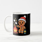 Gingerbread Marshmallow Roaster Camng Christmas  コーヒーマグカップ (左)