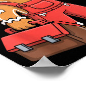 Gingerbread Mechanic Handyman Fixer Worker Christm ポスター (角)