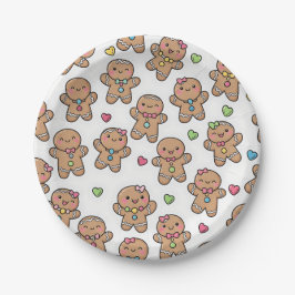 Gingerbread Men Christmas Paper Plates ペーパープレート