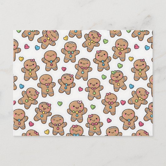 Gingerbread Men Christmas Postcard シーズンポストカード (正面)