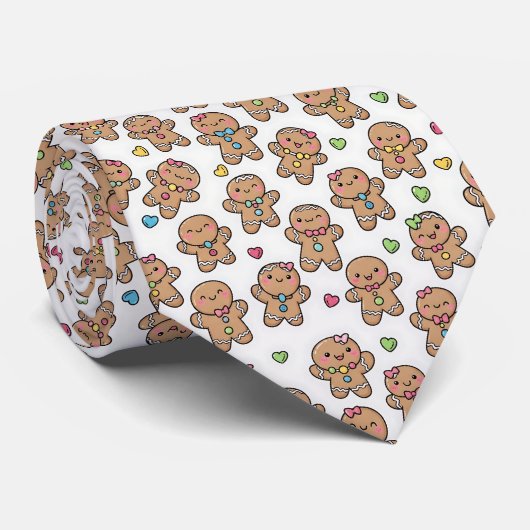 Gingerbread Men Christmas Tie ネクタイ (ロール)