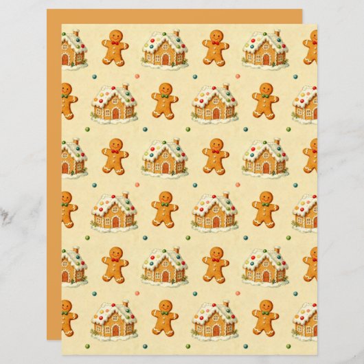 Gingerbread Men Scrapbook Paper (正面/裏面)