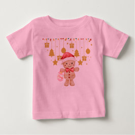  Gingerbread  Merry Christmas Lights baby t shirt ベビーTシャツ