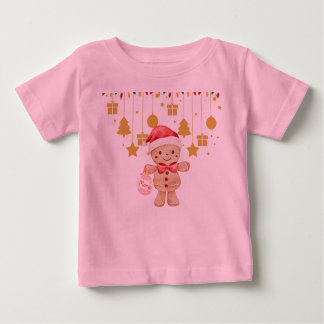  Gingerbread  Merry Christmas Lights baby t shirt ベビーTシャツ