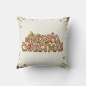 Gingerbread Merry Christmas Pillow – Festive Holid クッション (裏面)