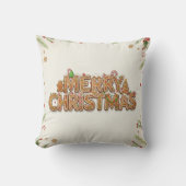 Gingerbread Merry Christmas Pillow – Festive Holid クッション (正面)