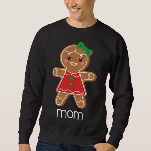 Gingerbread Mom Christmas Matching Pajamas for Fam スウェットシャツ (正面)