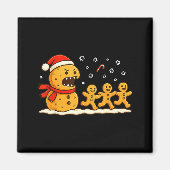 Gingerbread Monster Chase Funny Christmas Cookie X マグネット (正面)