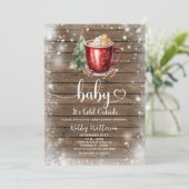 Gingerbread Mug Christmas Baby Shower Invitation 招待状 (スタンド正面)