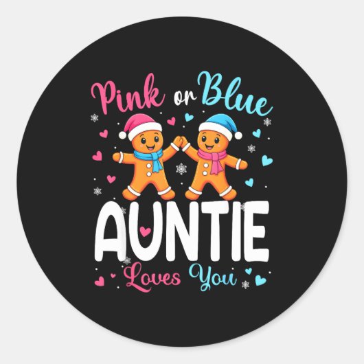 Gingerbread Nk Or Blue Auntie Loves You Christmas  ラウンドシール (正面)