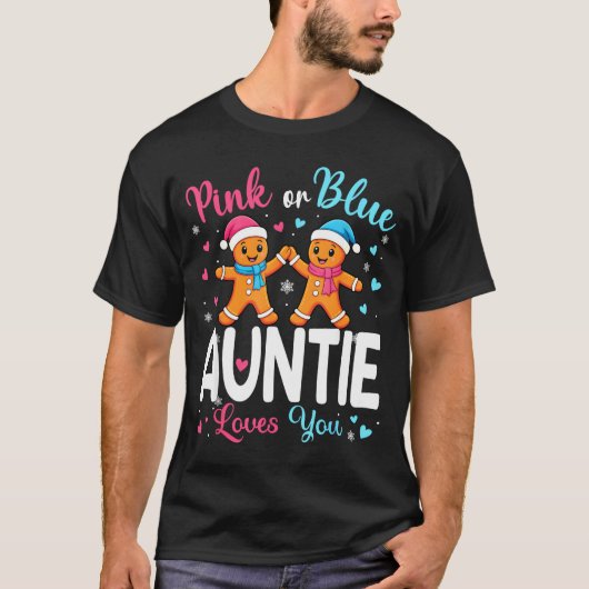 Gingerbread Nk Or Blue Auntie Loves You Christmas  Tシャツ (正面)