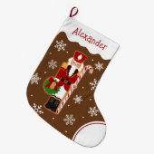 Gingerbread Nutcracker Soldier ラージクリスマスストッキング (正面 (吊り時))