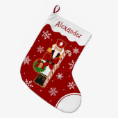 Gingerbread Nutcracker Soldier ラージクリスマスストッキング (正面 (吊り時))