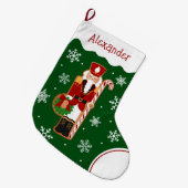 Gingerbread Nutcracker Soldier Large Christmas Sto ラージクリスマスストッキング (正面 (吊り時))