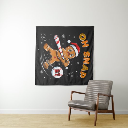 Gingerbread Oh Snap 67 Baseball タペストリー (インサイチュ(横))