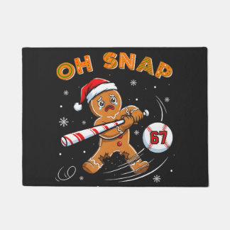 Gingerbread Oh Snap 67 Baseball ドアマット