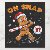 Gingerbread Oh Snap 67 Baseball ワインラベル (シングルラベル)