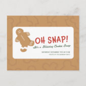 Gingerbread "Oh Snap!" Holiday Cookie Swap ポストカード (正面)