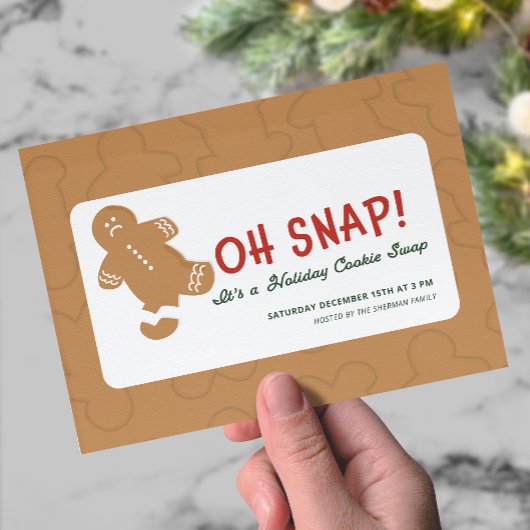 Gingerbread "Oh Snap!" Holiday Cookie Swap ポストカード