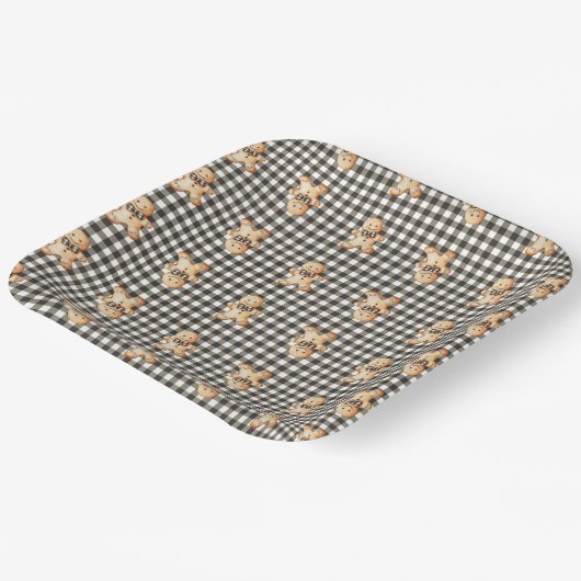 Gingerbread Parade On Gingham! ペーパープレート (傾斜あり)