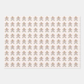 Gingerbread Pastel Chinoiserie Christmas Preppy ラッピングペーパーシート (正面3)