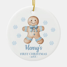 Gingerbread Personalized Baby's First Christmas セラミックオーナメント