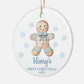Gingerbread Personalized Baby's First Christmas セラミックオーナメント (左)