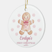 Gingerbread Personalized Girl's First Christmas セラミックオーナメント (左)