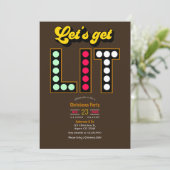 Gingerbread Pop Lets Get Lit Retro Christmas Party 招待状 (スタンド正面)