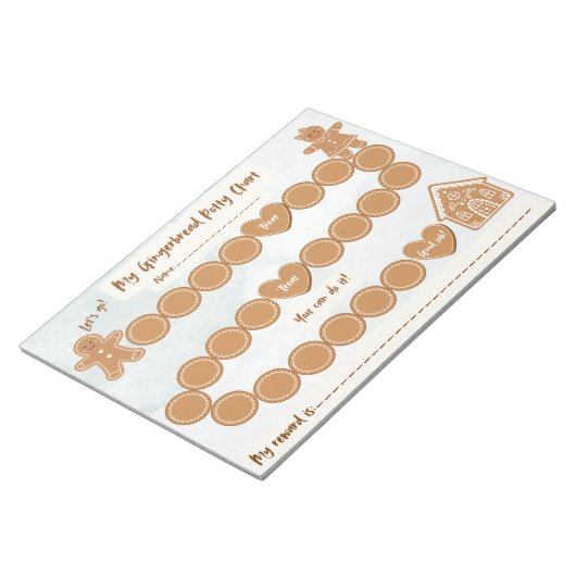 Gingerbread Potty Training Chart Notepad ノートパッド (アングル)