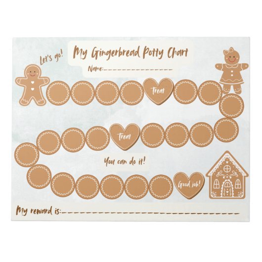 Gingerbread Potty Training Chart Notepad ノートパッド (正面)