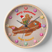 Gingerbread Propeller Plane 壁時計 (正面)