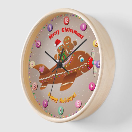 Gingerbread Propeller Plane 壁時計 (傾斜)