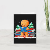 Gingerbread Reading Books Librarians Merry Christm カード (正面)