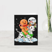 Gingerbread Ridding Dalmatian Reindeer Christmas B カード (正面)