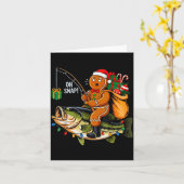 Gingerbread Riding B Fish Christmas Fishing Xmas P カード (黄色い花)